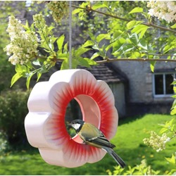 Wild Poppy Ceramic Hanging Bird Feeder
