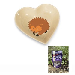 I Love Hedgehogs Ceramic Dish and NIblets 
