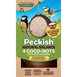 Clearance Peckish Coco-Not® Wild Bird Feeder 4 Pack