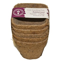 Rubberised Coir Seedling Pots - Square - Pack of 5