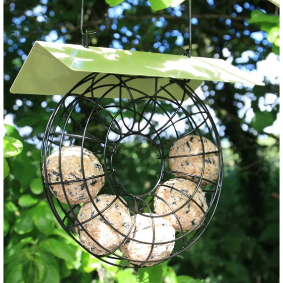 Doughnut Suet Ball Feeder with green roof