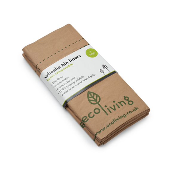 Pack of 3 Compostable Wheelie Bin Liners