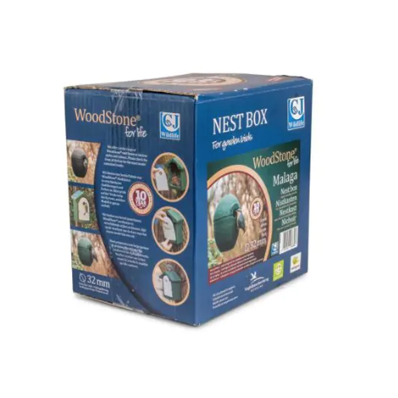 Malaga Woodstone® Hanging Nest Box 32mm Green