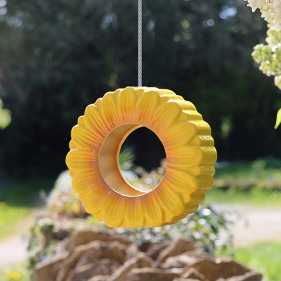 Sunflower Ceramic Hanging Bird Feeder