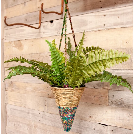 Artisan Hanging Plant Basket - Small Conical