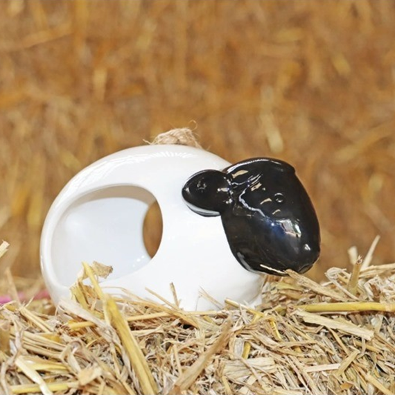 'Woolie' Hanging Ceramic Sheep - Bird Feeder