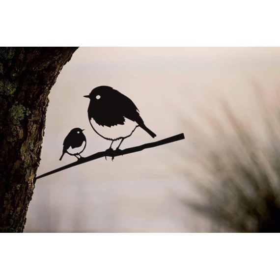Metal Bird - Robin & Chick