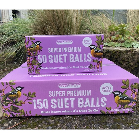 Boxes of fat balls for birds