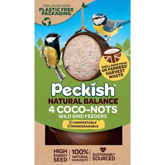 Clearance Peckish Coco-Not® Wild Bird Feeder 4 Pack