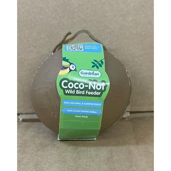 CLEARANCE DAMAGED COCO-NOT FEEDER - TWIN PACK - PLASTIC FREE