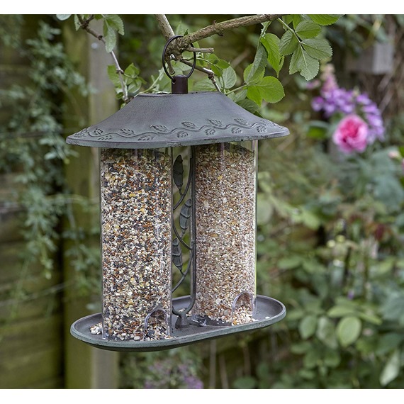 dual seed bird feeder