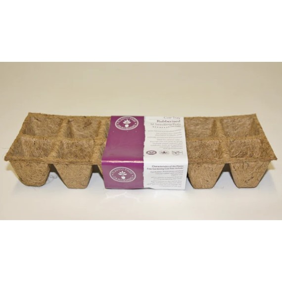 Rubberised Coir Tray of 12 Seedling Pots Square
