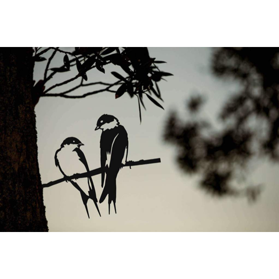 Metal Bird - Pair of Swallows 