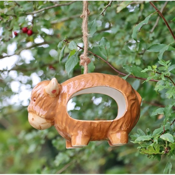 'Hairie' Hanging Ceramic Highland Cow