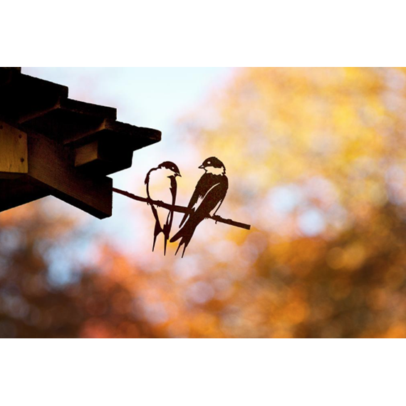 Metal Bird - Pair of Swallows 
