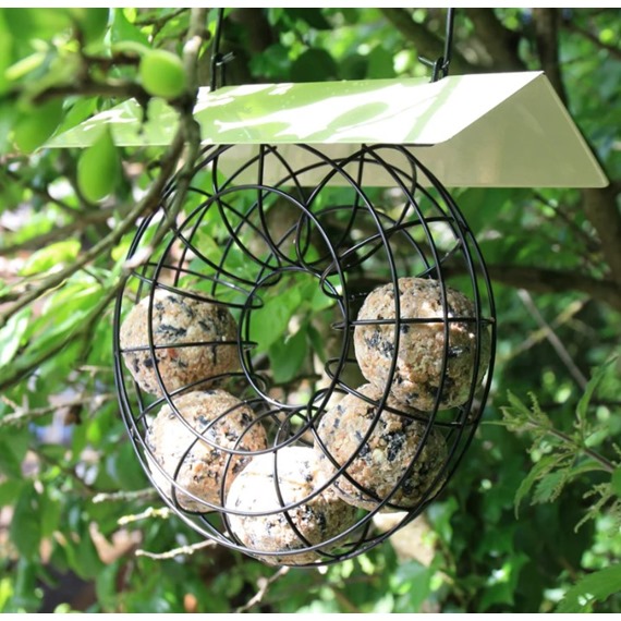 Doughnut Suet Ball Feeder with green roof