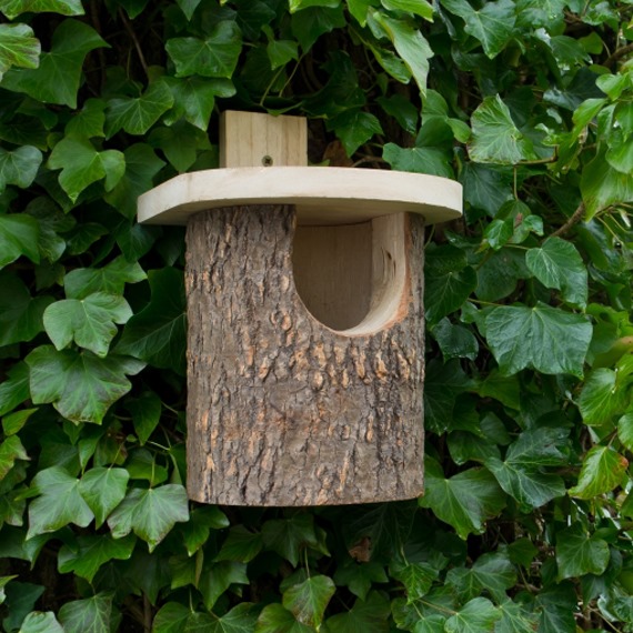 Natural Log Robin Nest Box 