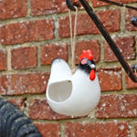 'Cluckie' Ceramic Hen Bird Feeder