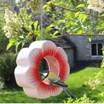Wild Poppy Ceramic Hanging Bird Feeder