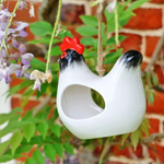 'Cluckie' Ceramic Hen Bird Feeder
