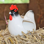 'Cluckie' Ceramic Hen Bird Feeder