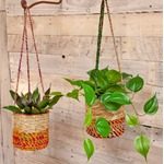 Artisan Hanging Plant Basket - Cylindrical