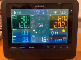 readings from the farm weather station