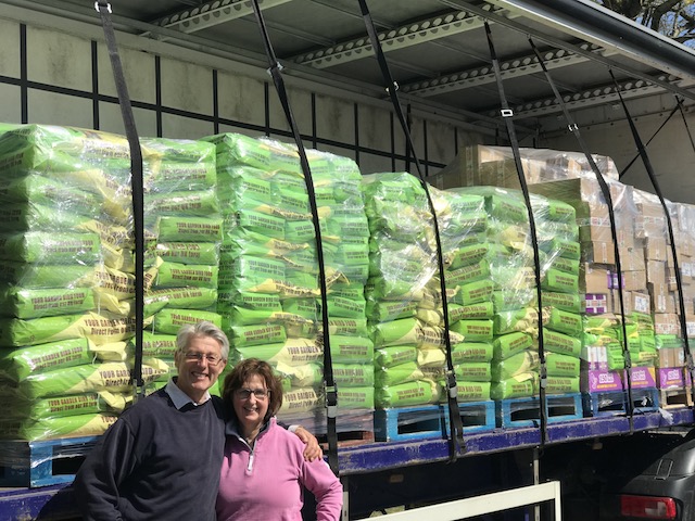 Bird seed loaded on lorry